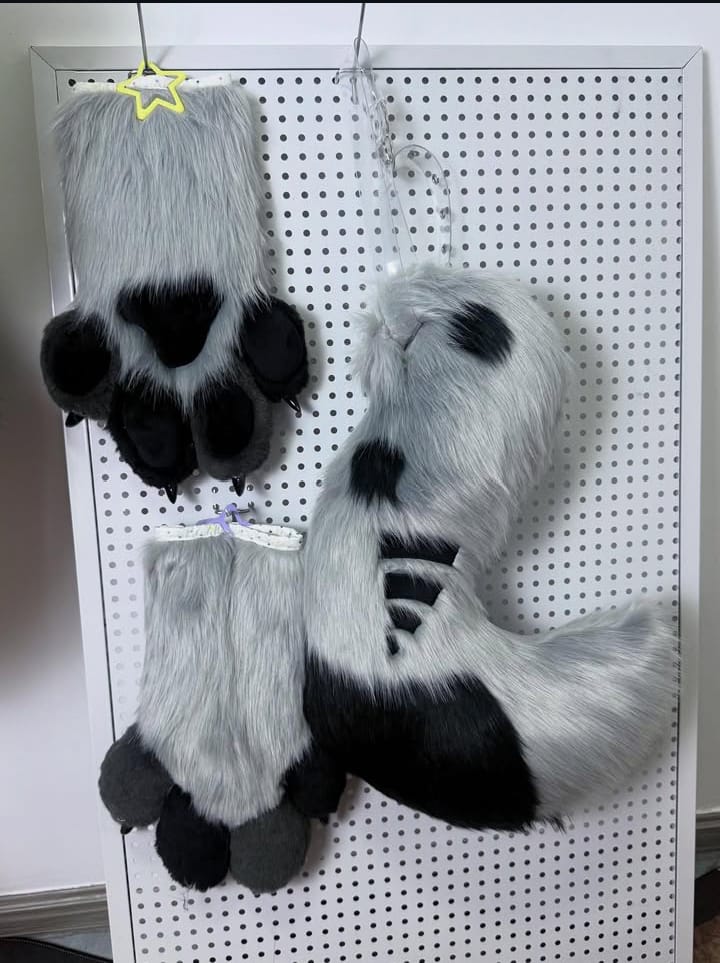 Monochrome Paws, fursuit paws