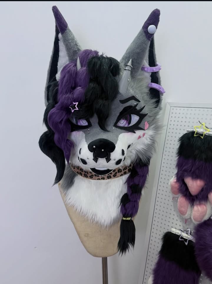 Violet, close-up, fursuit head